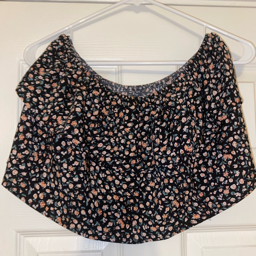 SHEIN ditsy floral layered Bardot top